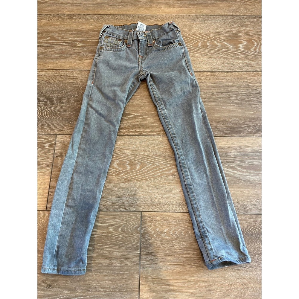 True Religion gray straight leg jeans 8